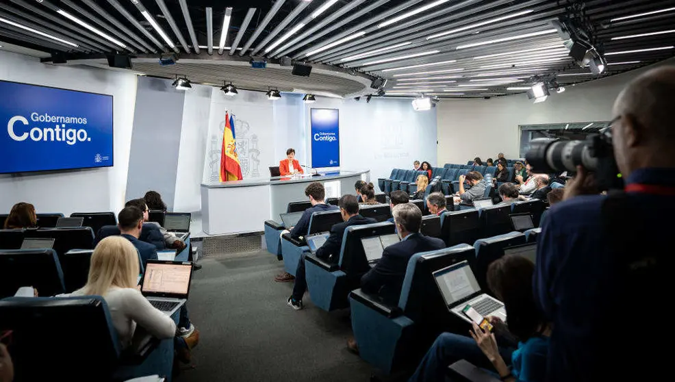 La ministra Portavoz y de Política Territorial en funciones, Isabel Rodríguez, durante una rueda de prensa posterior a la reunión del Consejo de Ministros