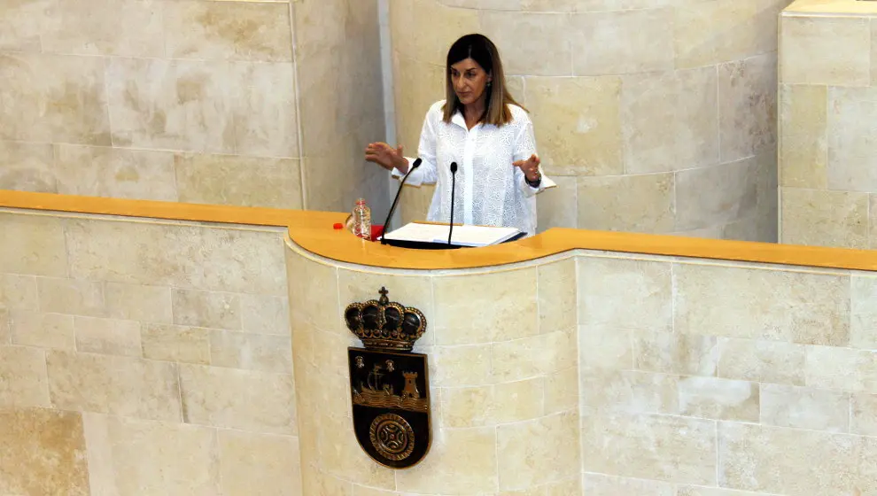 La presidenta de Cantabria, María José Sáenz de Buruaga, durante el Debate sobre la Orientación Política del Gobierno en el Parlamento autonómico | Foto- edc