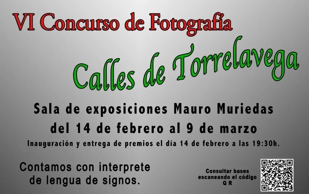 Cartel de la exposición del VI Concurso de Fotografía 'Calles de Torrelavega'