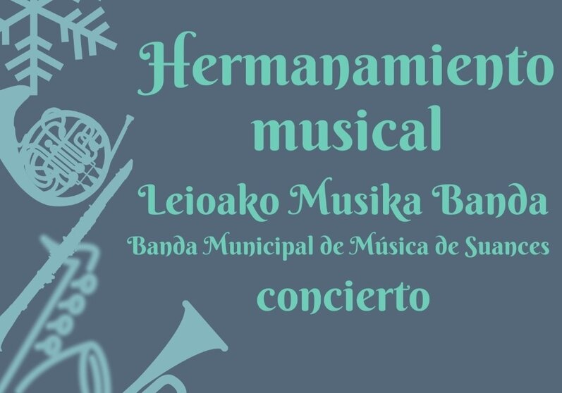 Cartel del 'hermanamiento musical' entre Suances y Leioa