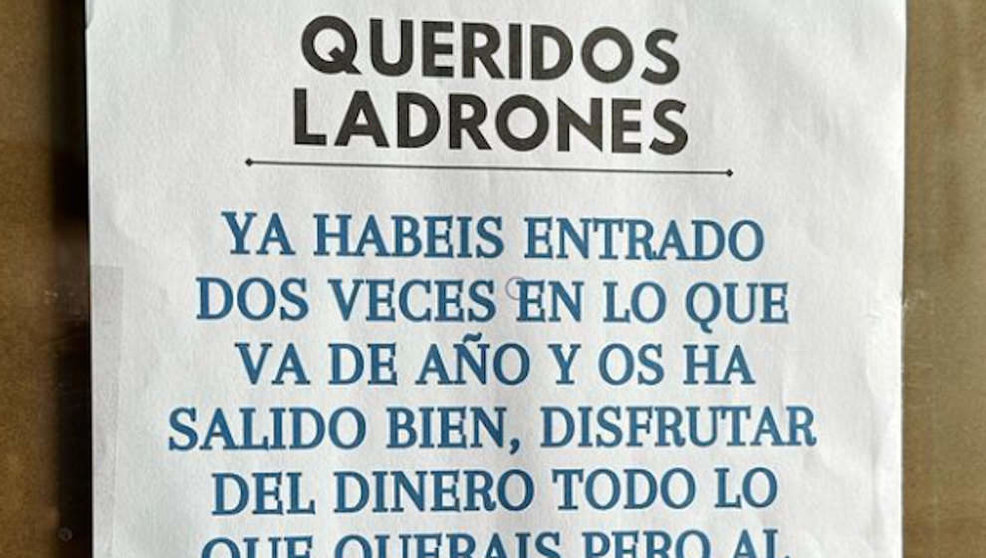  Mensaje a los ladrones