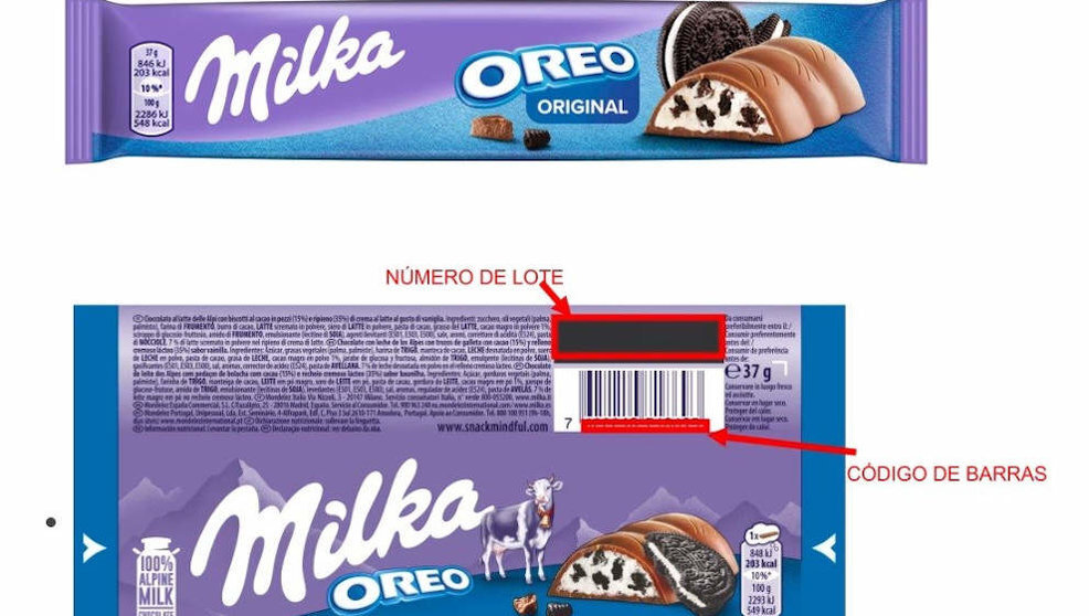 Barrita de chocolate de Milka que recomiendan no consumir | Foto- AESAN