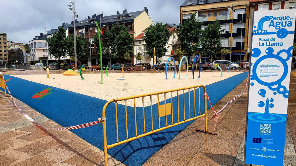 El Parque de Agua de la Plaza de la Llama, en Torrelavega | Foto de archivo