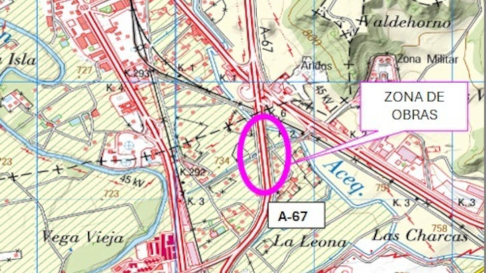 Afectación al tráfico prevista desde el próximo 15 de julio en la autovía A-67 a la altura de Palencia