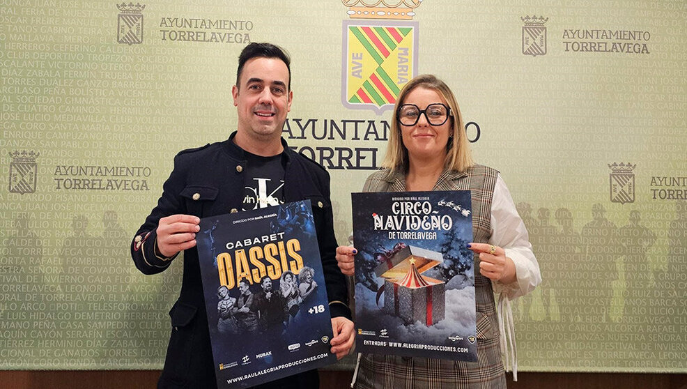 La concejala Cristina García Viñas y Raúl Alegría presentan el Circo de la Navidad y el Cabaret