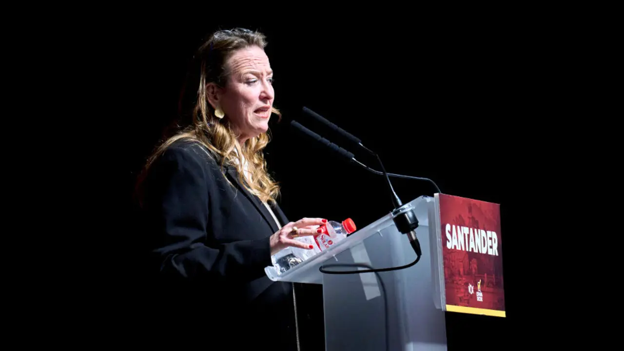 Leticia Díaz, durante un acto de Vox en Cantabria