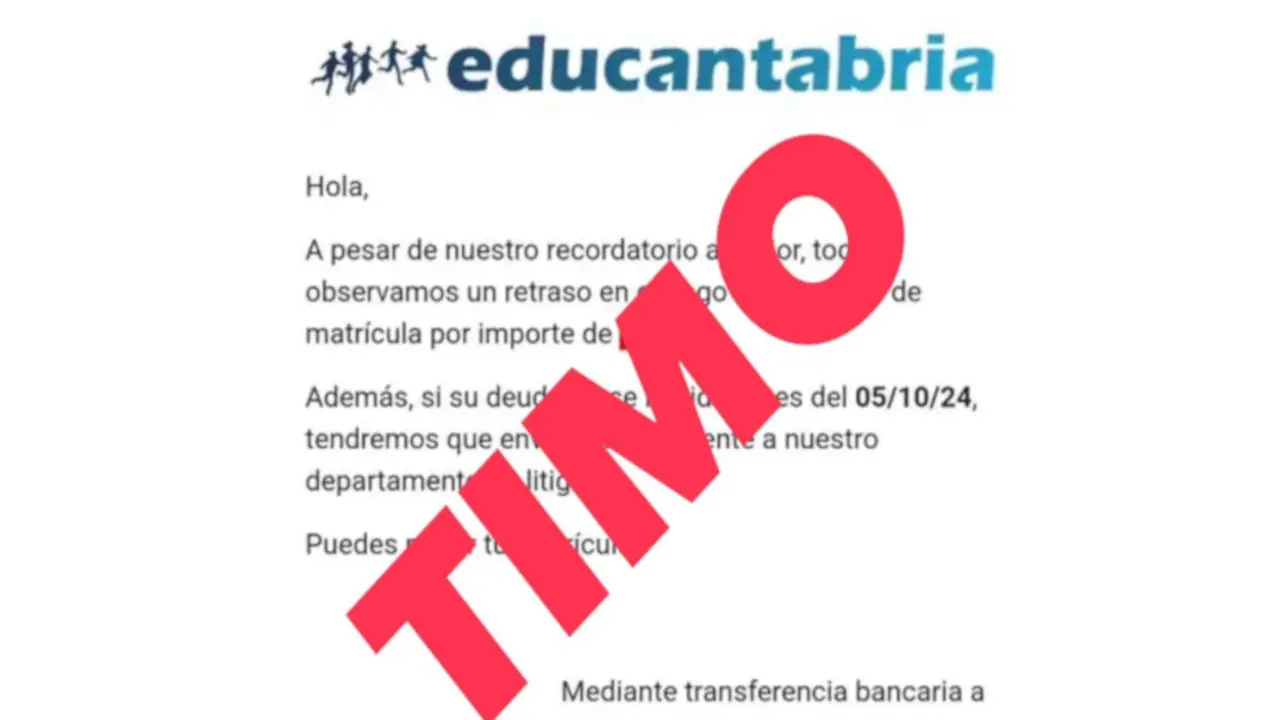 El Gobierno de Cantabria alerta de una estafa a los usuarios de la plataforma Educantabria