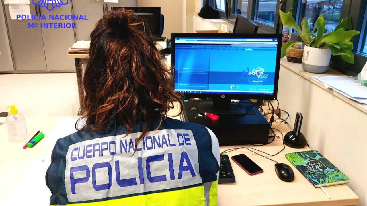 Policía en un ordenador