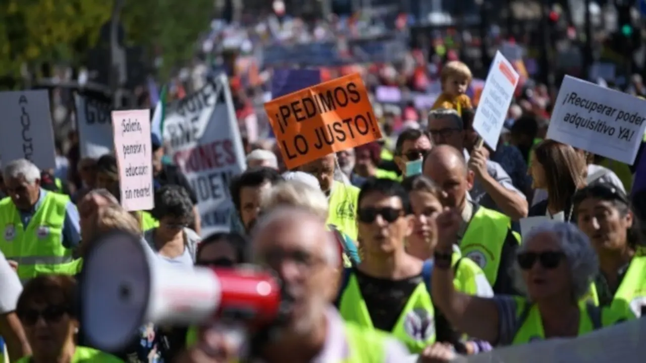 Manifestación de una de las protestas de los pensionistas