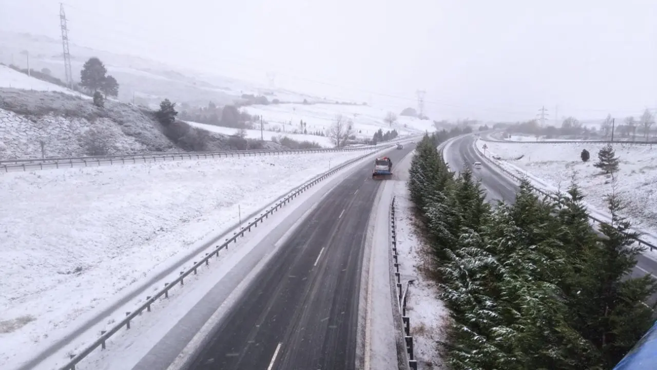 Imagen de archivo de la nieve en la A-67