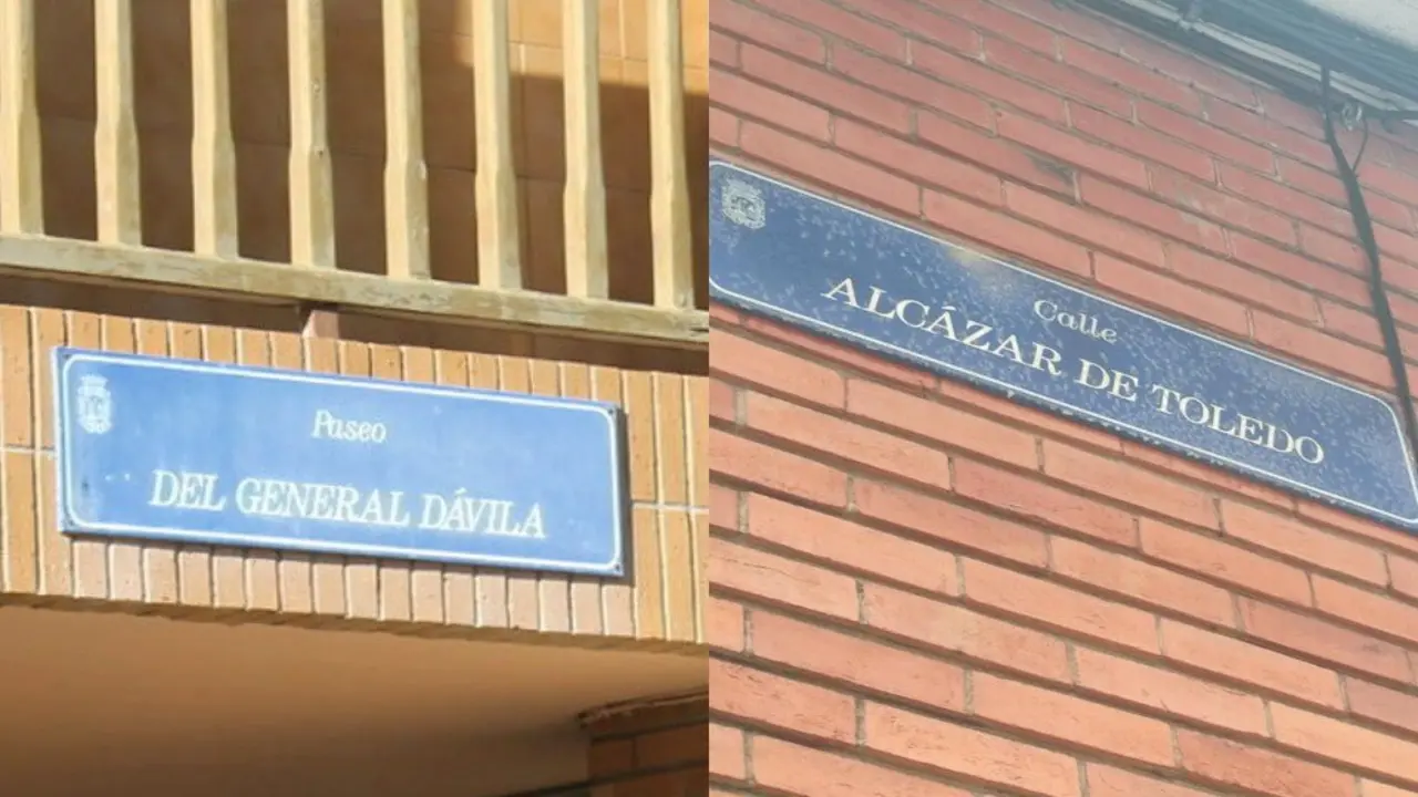 Placas del Paseo del General Dávila y de la calle Alcázar de Toledo